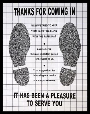 PAPER FLOOR MATS with"footprints"